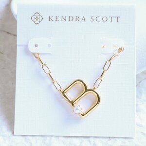Kendra Scott Letter B Gold Freshwater Cultured Pearl Necklace